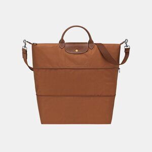 Longchamp Le Pliage Original Travel Duffle Bag Expandable in Cognac
